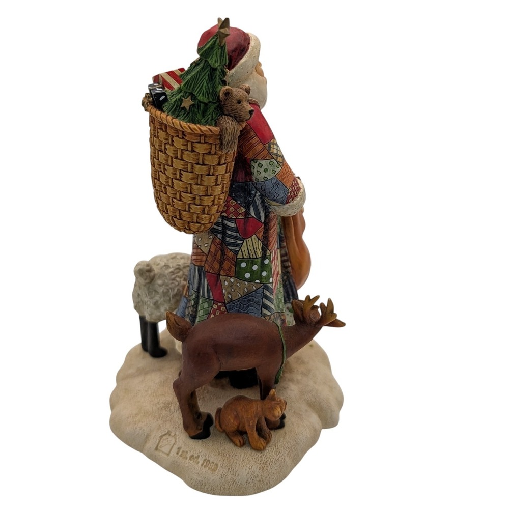 Lang and Wise Figurine Santas Generosity Patchwork Coat Box 1999 Ellen Stouffer - Picture 5 of 11